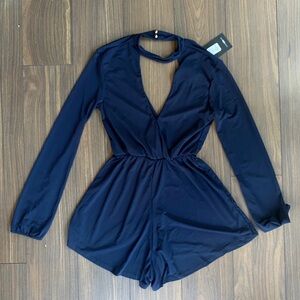 BNWT Fashion Nova Midnight Blue Cecile Choker Romper